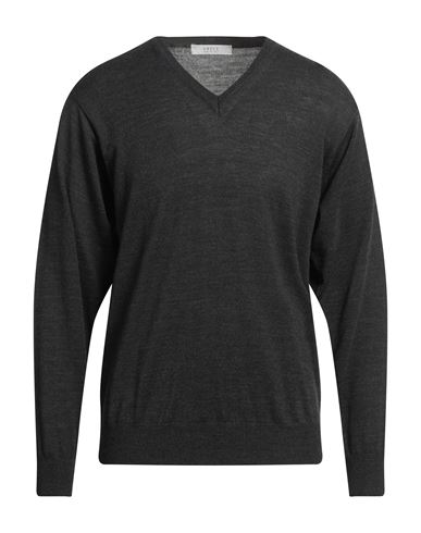 Vneck Man Sweater Steel Grey Size 44 Virgin Wool, Acrylic