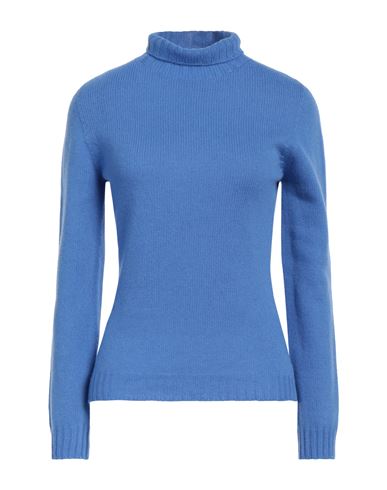 Aragona Woman Turtleneck Azure Size 8 Wool, Cashmere In Blue
