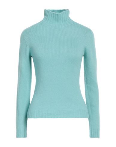 Aragona Woman Turtleneck Turquoise Size 6 Wool, Cashmere In Blue