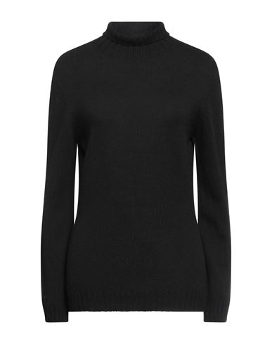 Aragona Woman Turtleneck Black Size 10 Wool, Cashmere