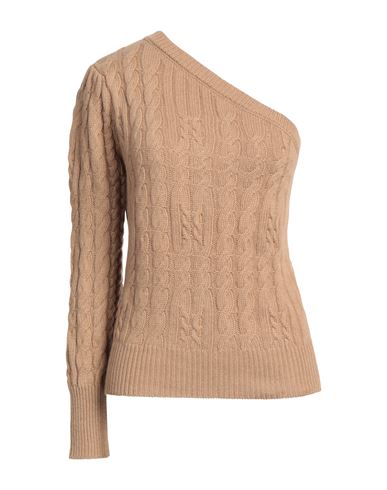 Giulia N Woman Sweater Camel Size S Polyamide, Wool, Viscose, Cashmere In Beige