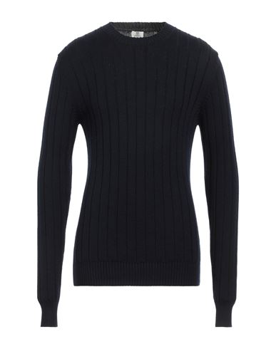 Luigi Borrelli Napoli Man Sweater Midnight Blue Size 44 Virgin Wool In Black