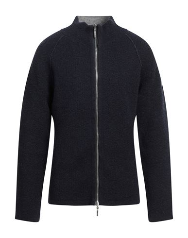 Les Copains Man Cardigan Navy Blue Size 40 Wool, Polyamide, Elastane