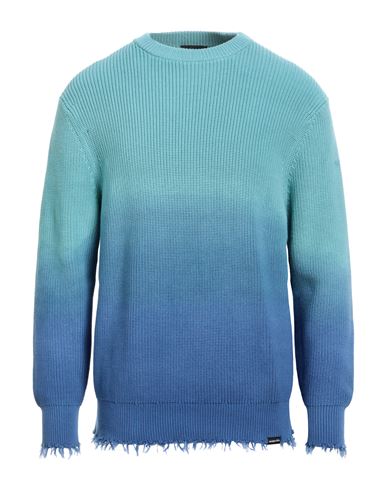 Mauna Kea Man Sweater Turquoise Size Xxl Cotton In Blue