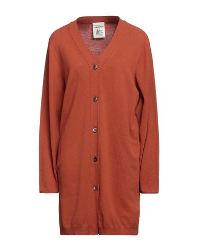 Semicouture Woman Cardigan Rust Size L Cashmere, Polyamide In Red