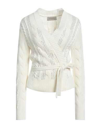 Ermanno Firenze Woman Cardigan Ivory Size 8 Acrylic, Virgin Wool In White