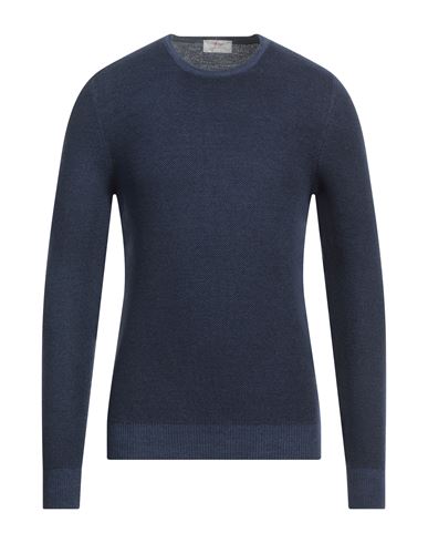 Gran Sasso Man Sweater Slate Blue Size 42 Virgin Wool, Viscose, Cashmere In Navy Blue