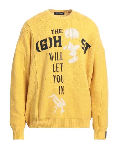 Raf Simons Man Sweater Ocher Size 2 Merino Wool In Yellow