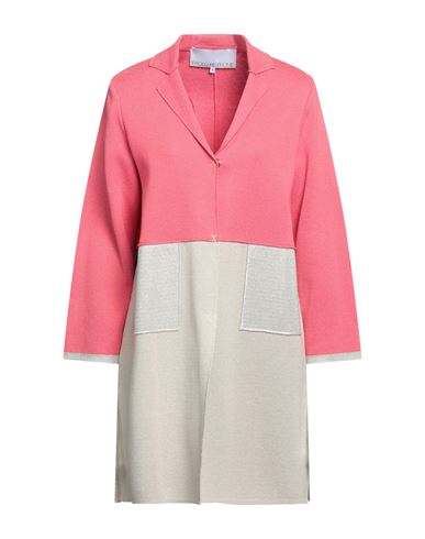 Paolo Petrone Woman Cardigan Coral Size L Cotton, Viscose, Acetate, Polyamide, Polyester In Red