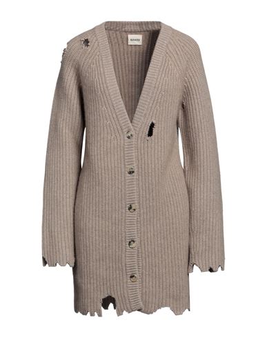 Khaite Rory Distressed Longline Cashmere Cardigan In Beige