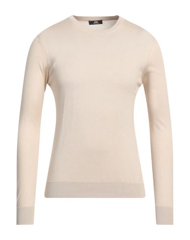 Alpha Studio Man Sweater Beige Size 38 Silk, Cashmere