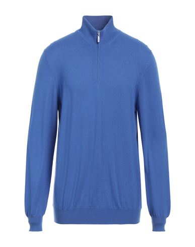 Shop Gran Sasso Man Turtleneck Azure Size 44 Cashmere In Blue