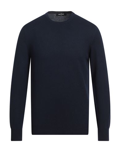 Gran Sasso Man Sweater Midnight Blue Size 38 Cashmere In Blue