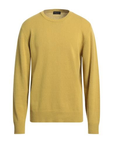 Roberto Collina Man Sweater Mustard Size 46 Merino Wool, Cashmere In Yellow
