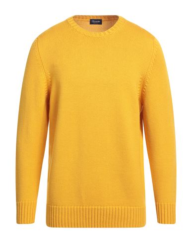 Drumohr Man Sweater Yellow Size 44 Merino Wool