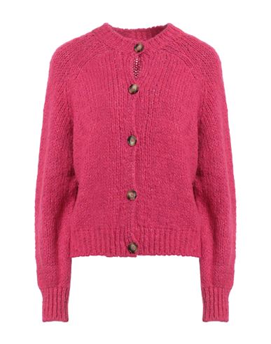 Ouvert Dimanche Woman Cardigan Fuchsia Size Onesize Polyacrylic, Polyester, Wool, Viscose, Alpaca Wo In Pink