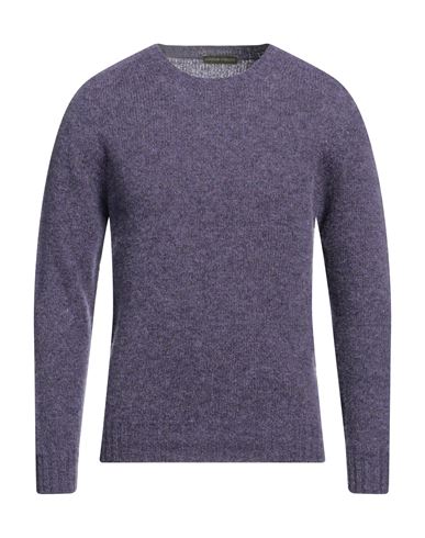 Lanificio Pubblico Man Sweater Purple Size 40 Virgin Wool