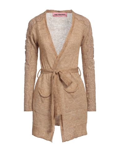Pink Memories Woman Cardigan Camel Size 10 Polyamide, Mohair Wool, Wool, Cotton In Beige