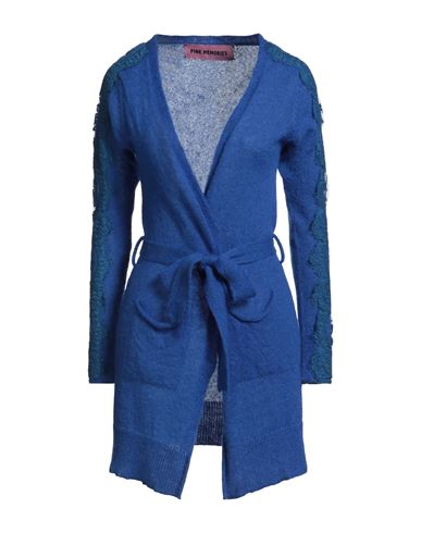 Pink Memories Woman Cardigan Blue Size 10 Polyamide, Mohair Wool, Wool, Cotton In Blue