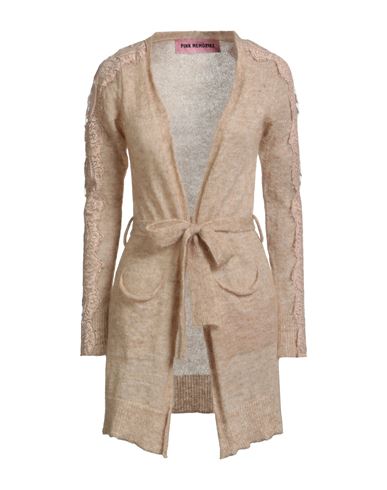 Pink Memories Woman Cardigan Beige Size 6 Polyamide, Mohair Wool, Wool, Cotton In Neutral
