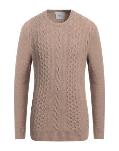 Vneck Man Sweater Light Brown Size 38 Merino Wool, Polyamide, Elastane In Beige