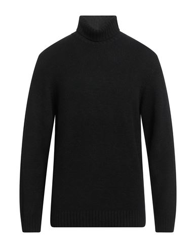 Berna Man Turtleneck Midnight Blue Size Xxl Acrylic, Polyamide, Polyester, Wool, Viscose In Black