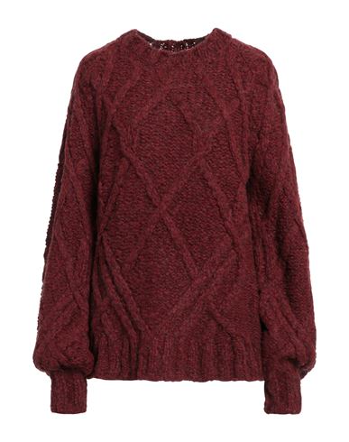 Dondup Woman Sweater Burgundy Size 4 Acrylic, Alpaca Wool, Polyamide, Wool In Red