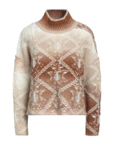 Dondup Woman Turtleneck Beige Size 4 Acrylic, Wool, Mohair Wool, Polyacrylic, Alpaca Wool