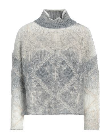 Dondup Woman Turtleneck Light Grey Size 8 Acrylic, Wool, Mohair Wool, Polyacrylic, Alpaca Wool