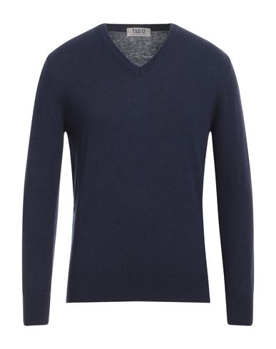 Tsd12 Man Sweater Navy Blue Size Xxl Merino Wool, Viscose, Polyamide, Cashmere