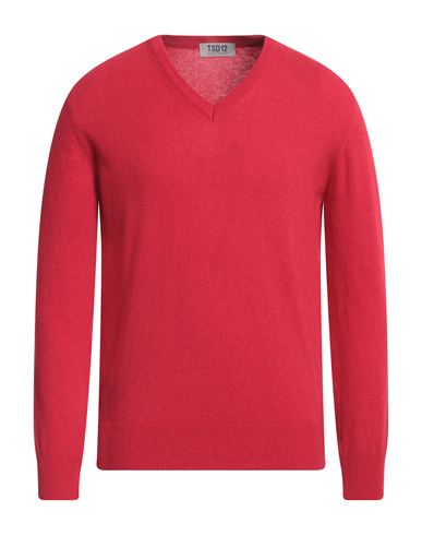 Tsd12 Man Sweater Red Size L Merino Wool, Viscose, Polyamide, Cashmere