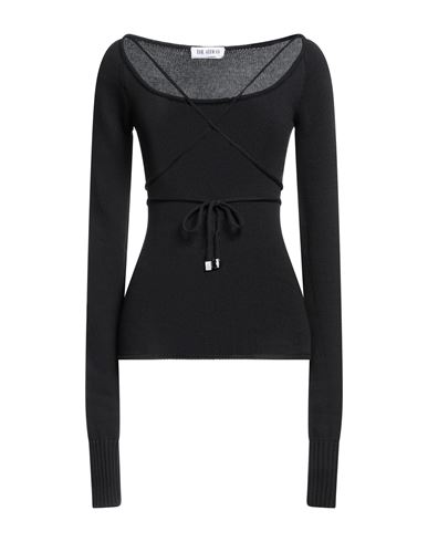 Attico The  Woman Sweater Black Size 6 Cotton, Polyamide