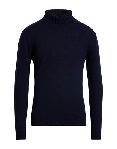 Wool & Co Man Turtleneck Midnight Blue Size M Wool, Polyamide In Blue