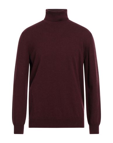 Kangra Cashmere Kangra Man Turtleneck Burgundy Size 44 Wool In Red