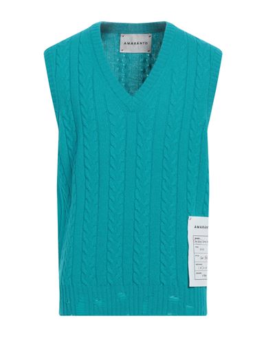 AMARANTO AMARANTO MAN SWEATER TURQUOISE SIZE L WOOL, CASHMERE 