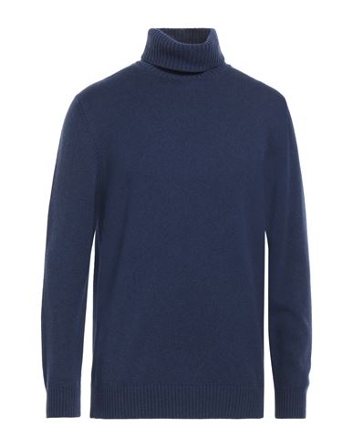 Shop Kangra Man Turtleneck Navy Blue Size 46 Merino Wool, Silk, Cashmere