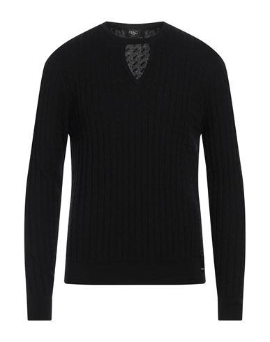 Shop Fendi Man Sweater Black Size 42 Virgin Wool