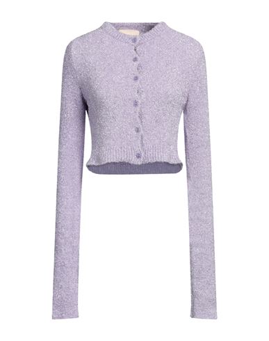 Aniye By Woman Cardigan Lilac Size M Polyamide, Metallic Fiber In Purple
