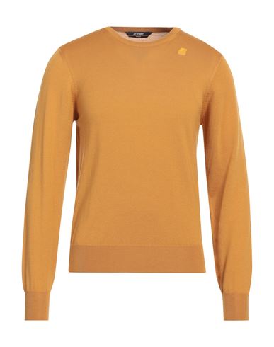 K-way Man Sweater Ocher Size Xxl Virgin Wool In Yellow