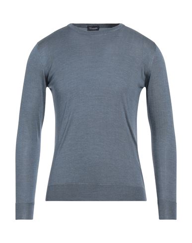 Shop Drumohr Man Sweater Slate Blue Size 44 Silk