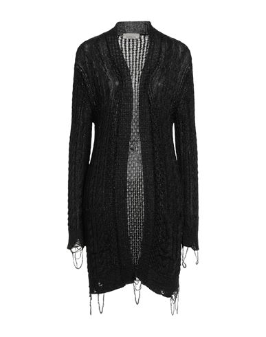 Laneus Woman Cardigan Black Size 8 Viscose, Metallic Polyester