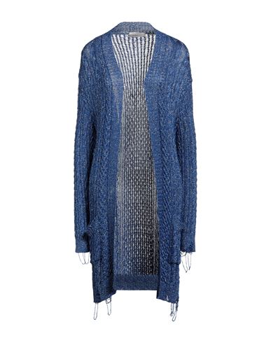 Laneus Woman Cardigan Blue Size 4 Viscose, Metallic Polyester