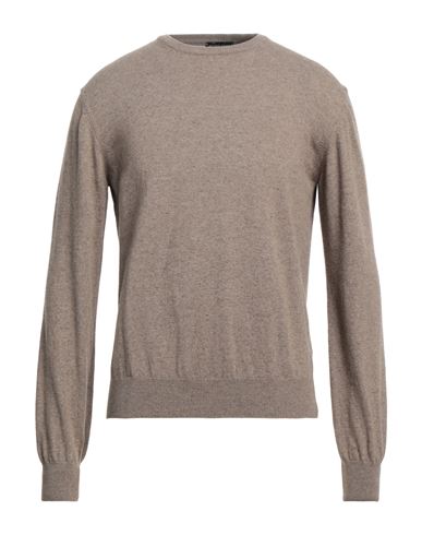 Shop Spadalonga Man Sweater Khaki Size 44 Virgin Wool, Viscose, Polyamide, Cashmere In Beige
