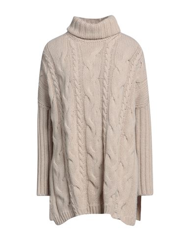 Niū Woman Turtleneck Beige Size M Wool, Polyamide In Beige