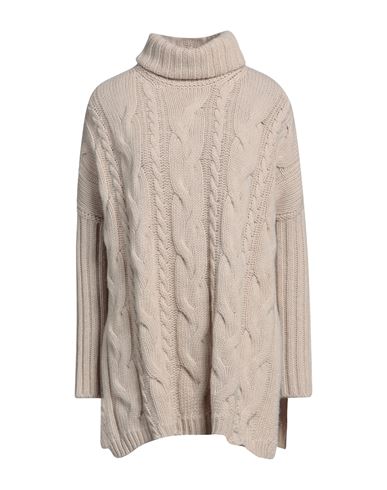 NIŪ NIŪ WOMAN TURTLENECK BEIGE SIZE M WOOL, POLYAMIDE