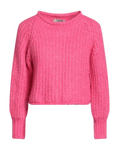 Tsd12 Woman Sweater Fuchsia Size Onesize Acrylic, Polyamide, Wool, Viscose In Pink