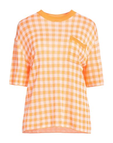 Msgm Woman Sweater Orange Size S Viscose In Orange