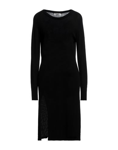 Laneus Woman Midi Dress Black Size 8 Wool, Polyamide, Cashmere, Silk