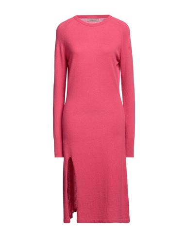 Laneus Woman Midi Dress Fuchsia Size 6 Wool, Polyamide, Cashmere, Silk In Pink