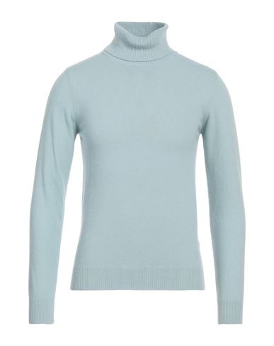 Daniele Fiesoli Man Turtleneck Sky Blue Size M Merino Wool, Cashmere